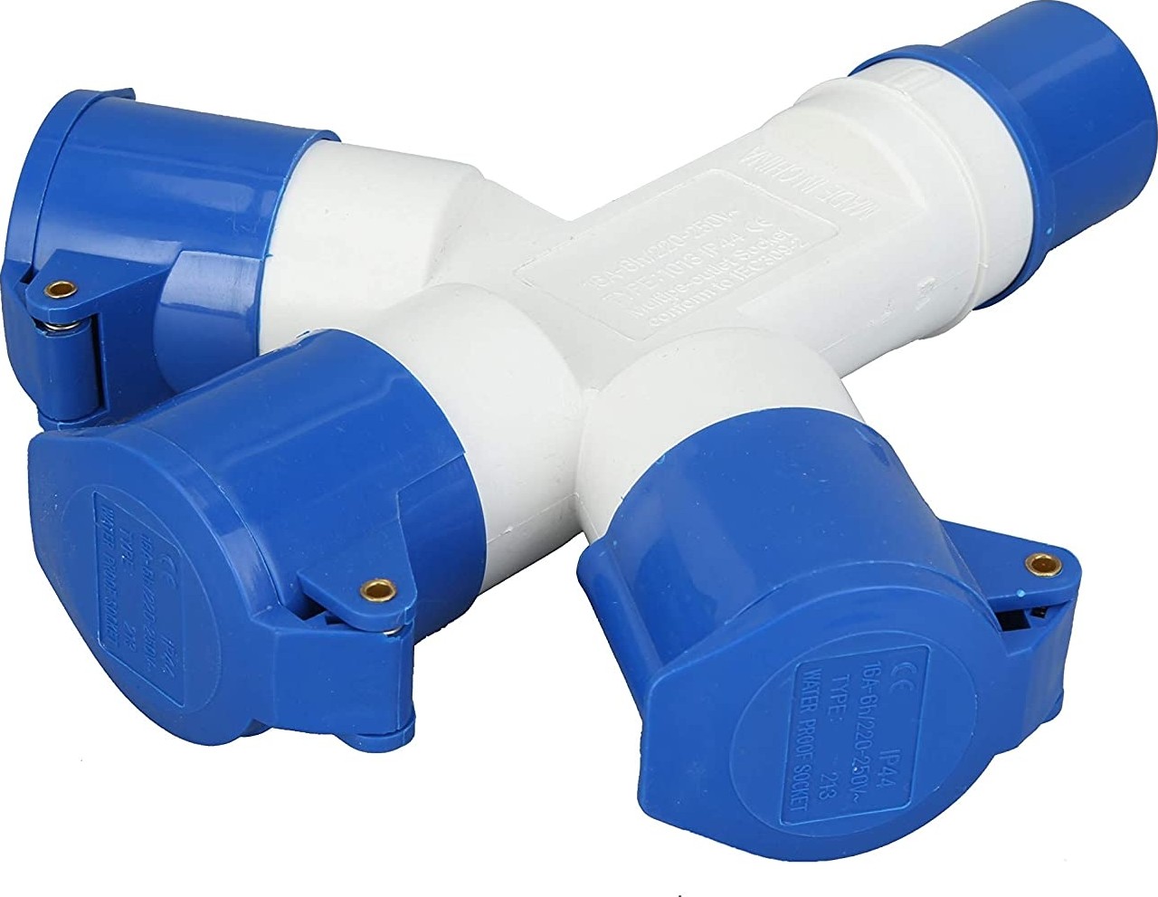 Three way industrial socket